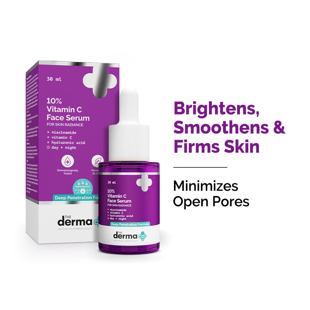 The Derma Co 10% Vitamin C Face Serum with 5% Niacinamide & Hyaluronic Acid for Skin Radiance (30ml)