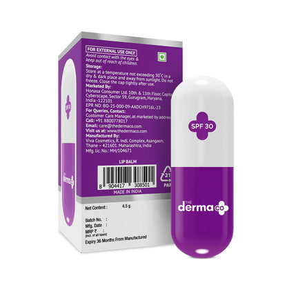 The Derma Co 1% Kojic Acid SPF 30 Lip Balm with Hyaluronic Acid & Alpha Arbutin for Lip Lightening (4.5g)