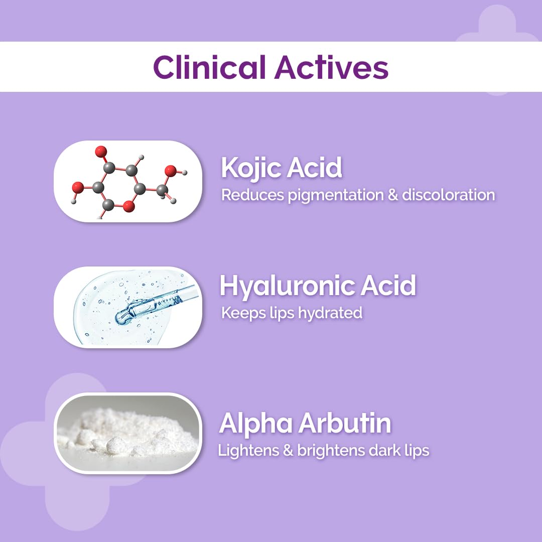 The Derma Co 1% Kojic Acid SPF 30 Lip Balm with Hyaluronic Acid & Alpha Arbutin for Lip Lightening (4.5g)