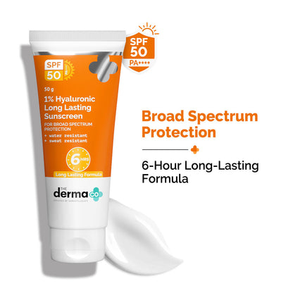 The Derma Co 1% Hyaluronic Long Lasting Sunscreen SPF 50 PA++++ (50g)