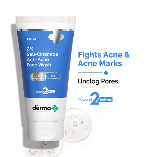 The Derma Co Sali-Cinamide Anti-Acne Face Wash with 2% Salicylic Acid & 2% Niacinamide (150ml)