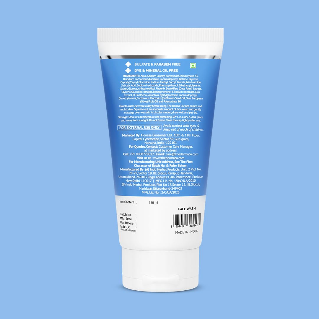 The Derma Co Sali-Cinamide Anti-Acne Face Wash with 2% Salicylic Acid & 2% Niacinamide (150ml)