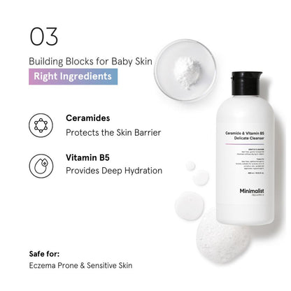 Minimalist Baby Ceramide & Vitamin B5 Delicate Cleanser - Tear-Free pH 5.5 (400ml)