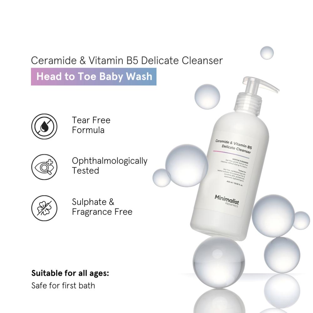 Minimalist Baby Ceramide & Vitamin B5 Delicate Cleanser - Tear-Free pH 5.5 (400ml)
