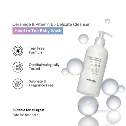 Minimalist Baby Ceramide & Vitamin B5 Delicate Cleanser - Tear-Free pH 5.5 (400ml)