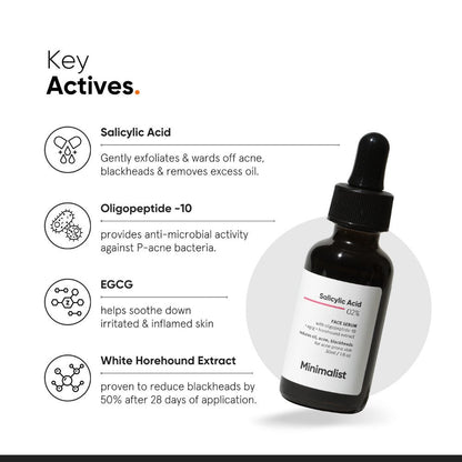 Minimalist 2% Salicylic Acid Serum - Blackhead & Whitehead Removal (30ml)