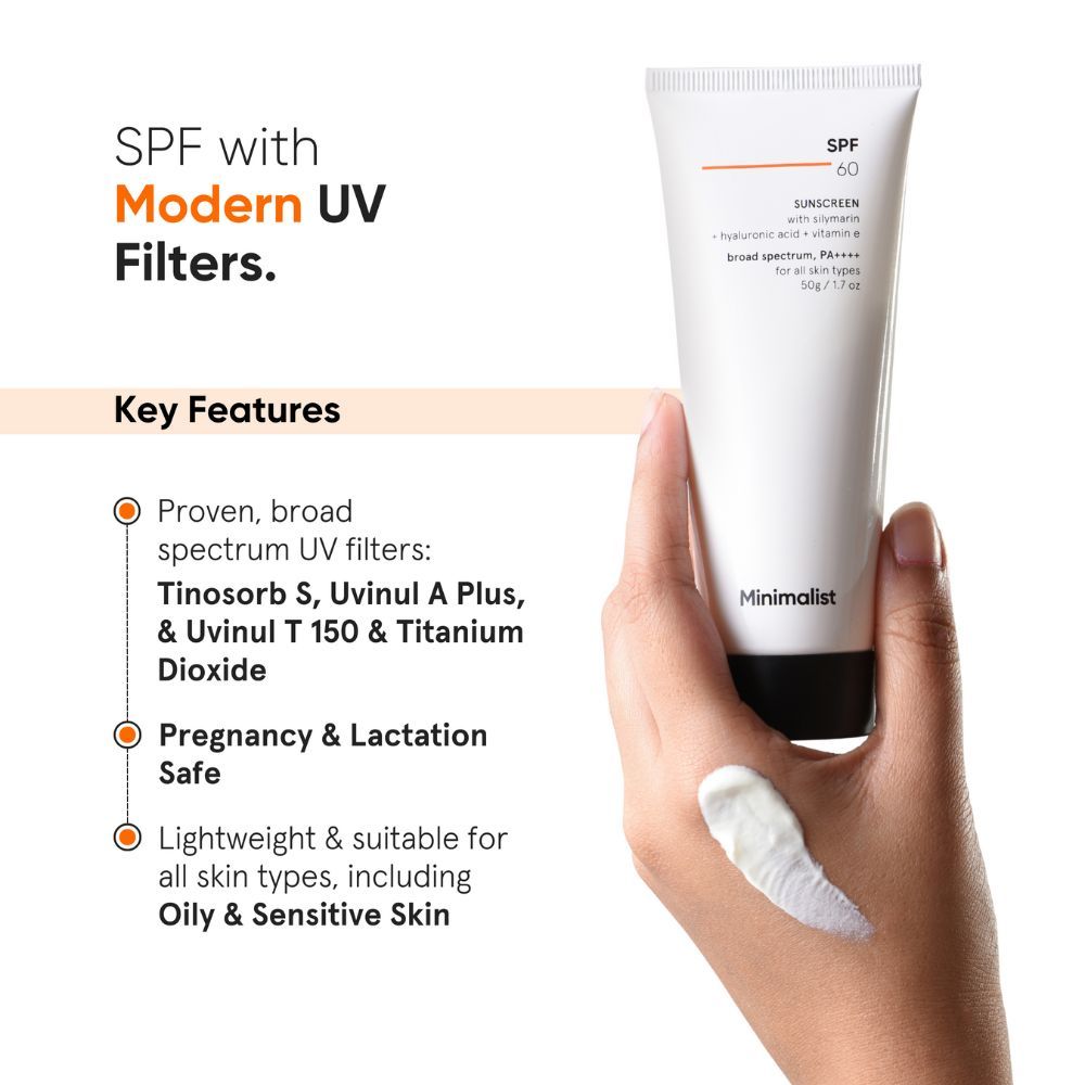 Minimalist SPF 60 PA++++ Sunscreen - Pregnancy & Lactation Safe (50gm)