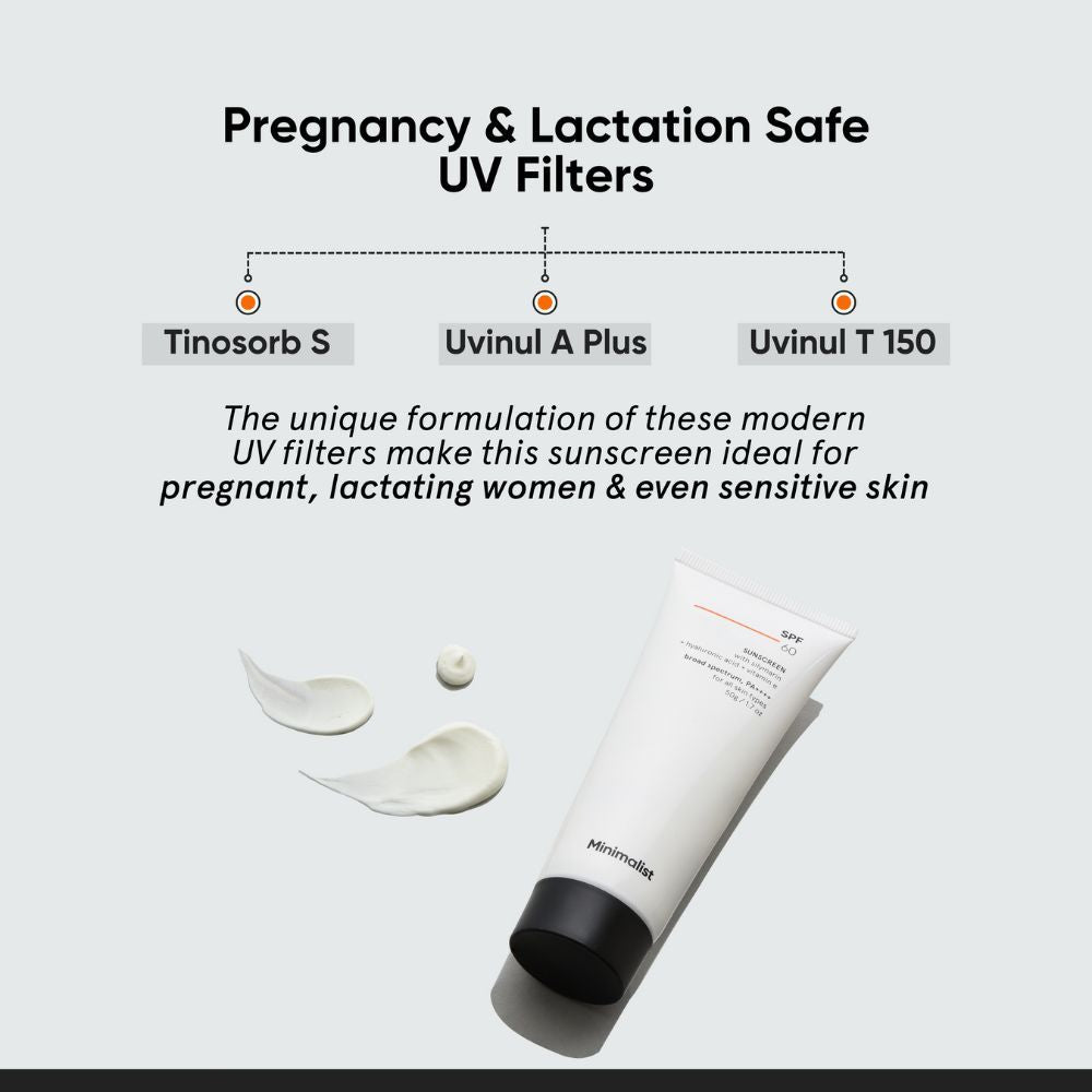 Minimalist SPF 60 PA++++ Sunscreen - Pregnancy & Lactation Safe (50gm)