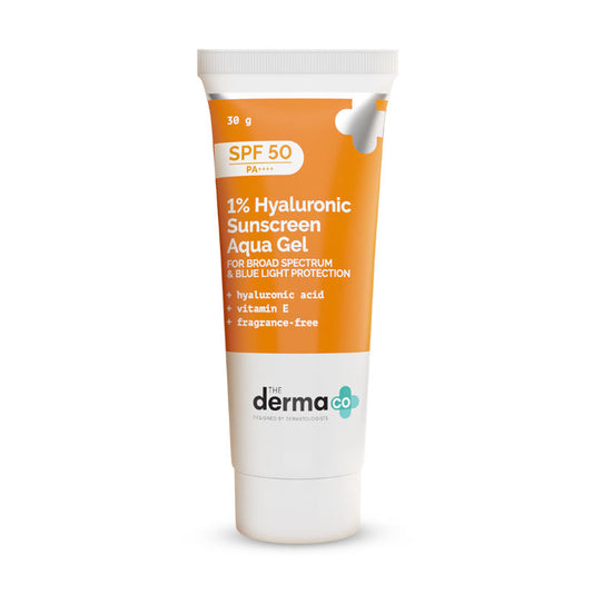 The Derma Co 1% Hyaluronic Sunscreen SPF 50 PA++++ Aqua Gel (30g)