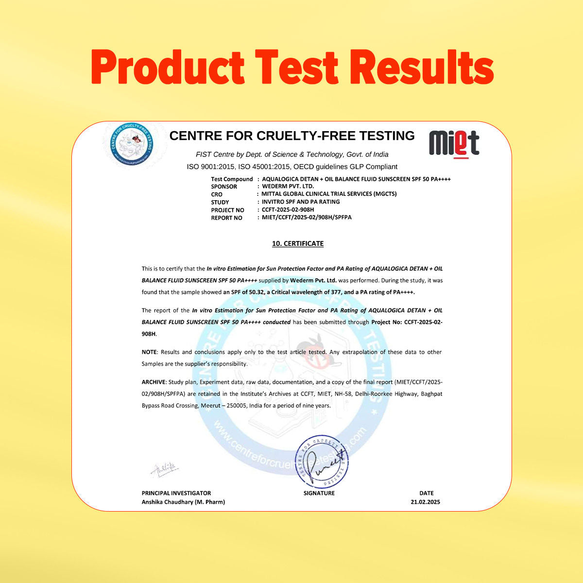 Aqualogica Detan Fluid Sunscreen SPF50+ PA++++ - Hyaluronic Acid (50g)