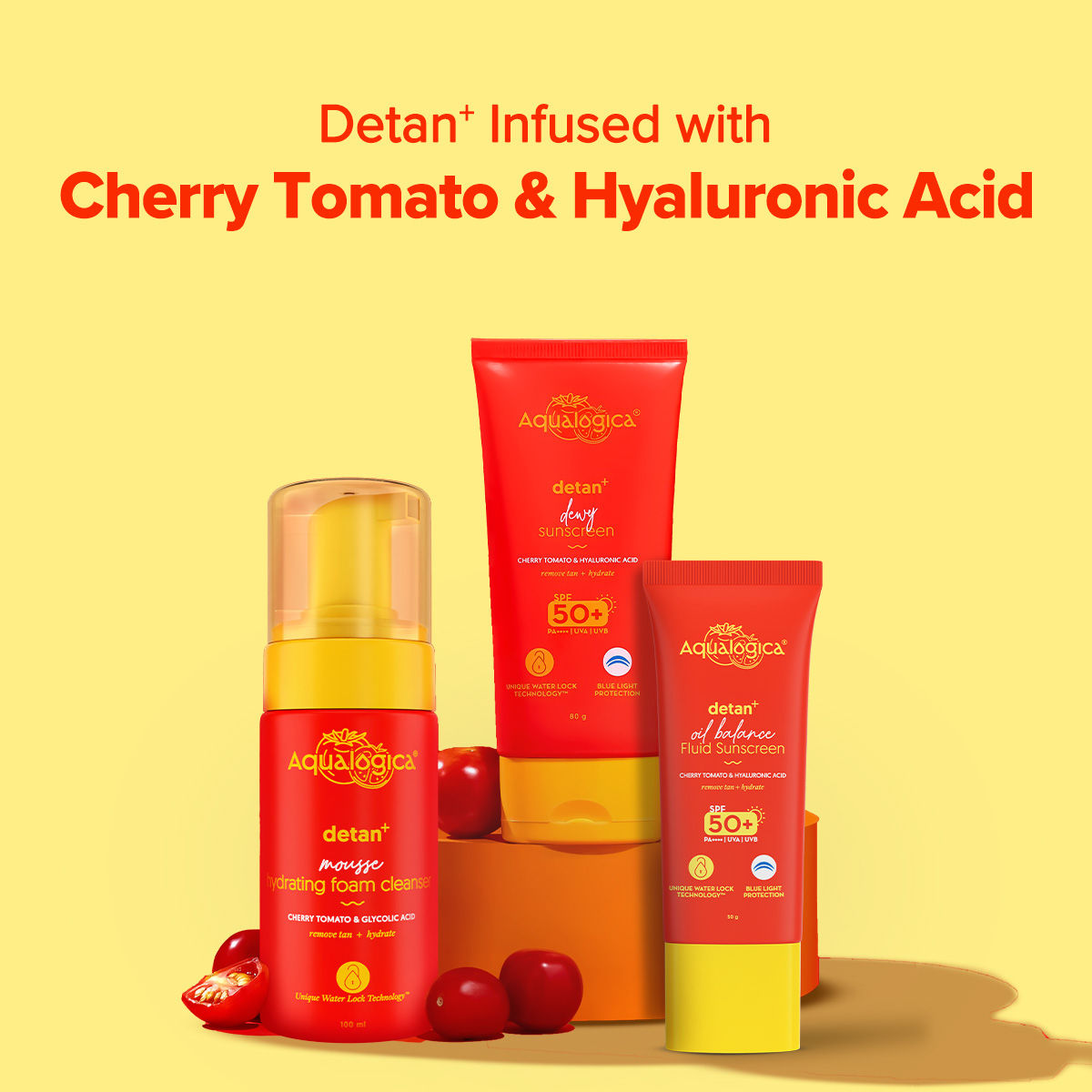 Aqualogica Detan Fluid Sunscreen SPF50+ PA++++ - Hyaluronic Acid (50g)