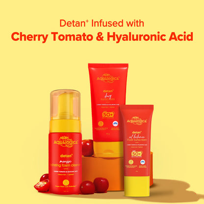 Aqualogica Detan Fluid Sunscreen SPF50+ PA++++ - Hyaluronic Acid (50g)