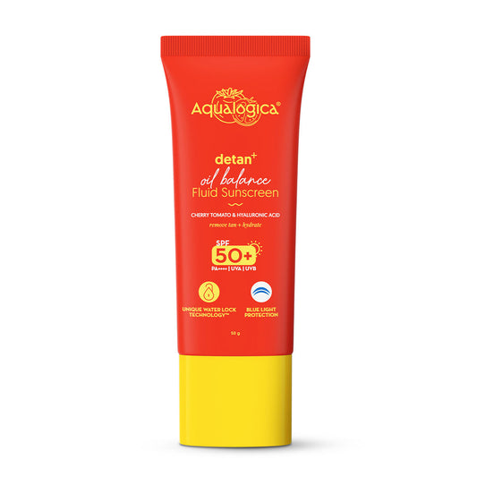 Aqualogica Detan Fluid Sunscreen SPF50+ PA++++ - Hyaluronic Acid (50g)
