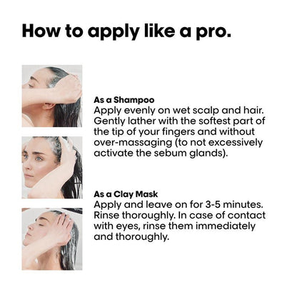 L'Oréal Professionnel Scalp Advanced Anti-Oiliness 2-In-1 Shampoo & Mask Deep Purifier Clay for Very Oily Scalp (250ml)