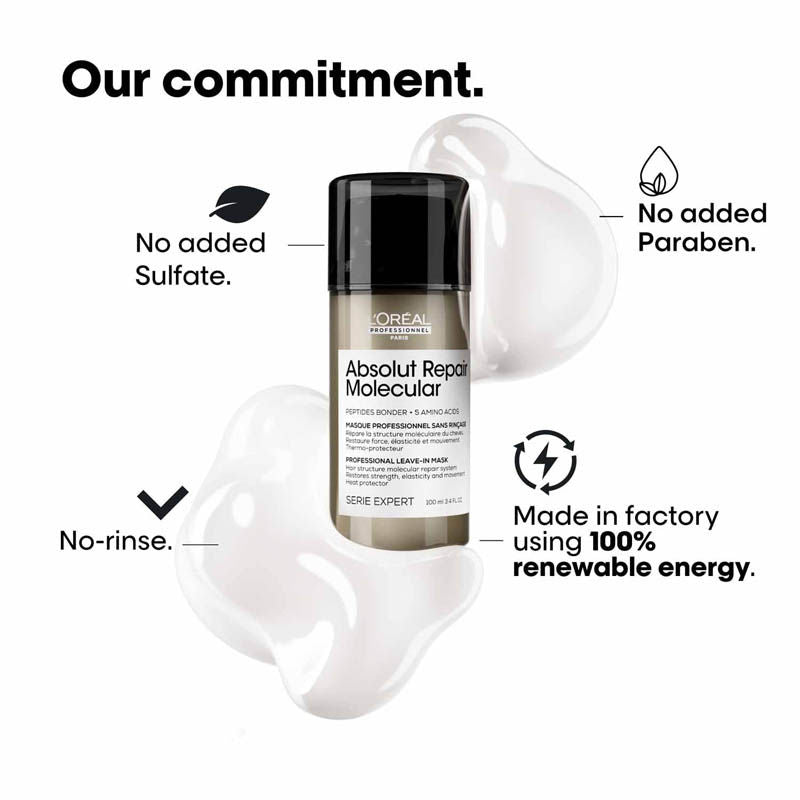 L'Oréal Professionnel Absolut Repair Molecular Deep Repairing Leave-In Mask Cream for Very Damaged Hair (100ml)