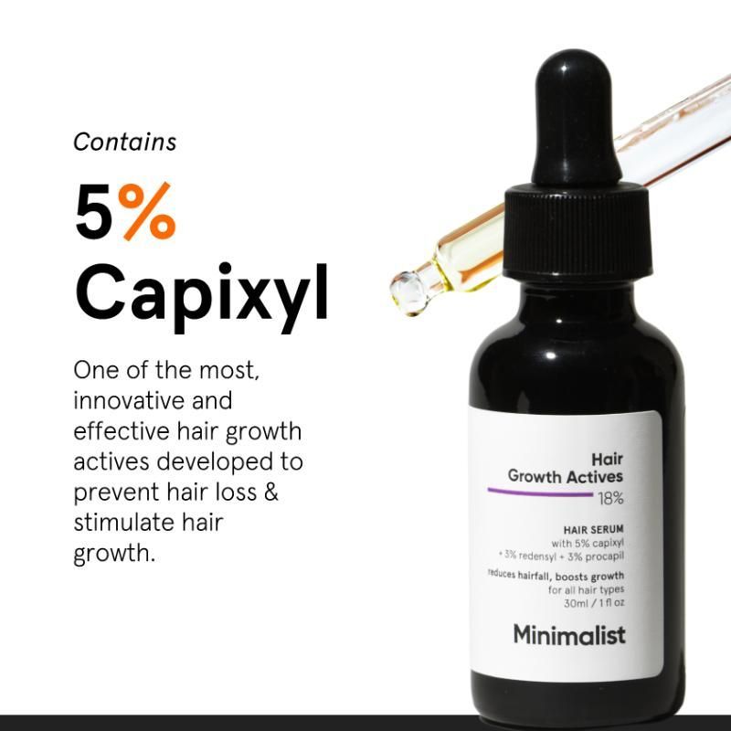 Minimalist Hair Growth Actives 18% Hair Serum - Boost Growth (30ml)