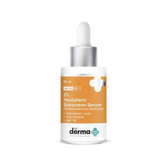 The Derma Co 1% Hyaluronic Acid Sunscreen Serum SPF 50 PA++ (30ml) - Niacinamide, Hydration & No White Cast