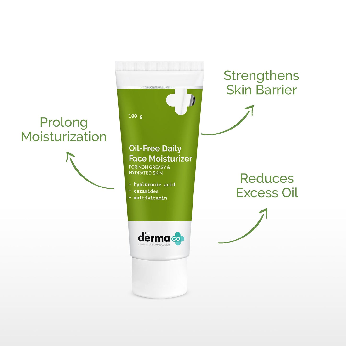 The Derma Co Oil-Free Daily Face Moisturizer with Hyaluronic Acid & Ceramides (100g)