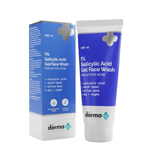 The Derma Co 1% Salicylic Acid Face Wash for Active Acne with Salicylic Acid & Witch Hazel (100ml)