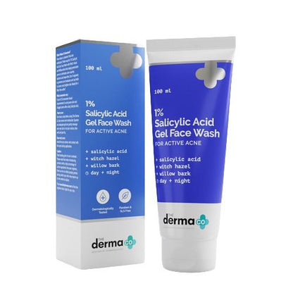 The Derma Co 1% Salicylic Acid Face Wash for Active Acne with Salicylic Acid & Witch Hazel (100ml)