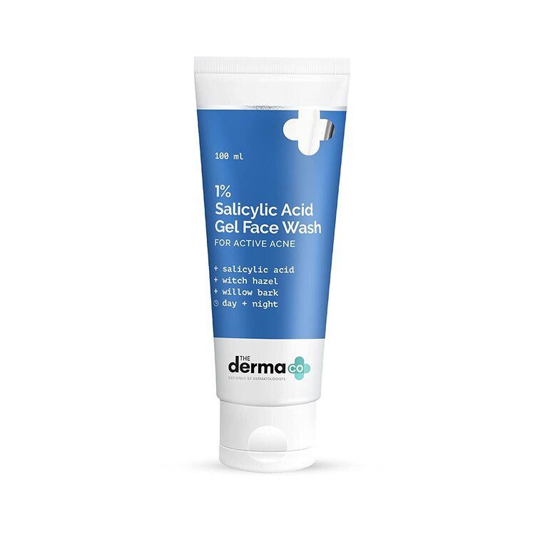 The Derma Co 1% Salicylic Acid Face Wash for Active Acne with Salicylic Acid & Witch Hazel (100ml)