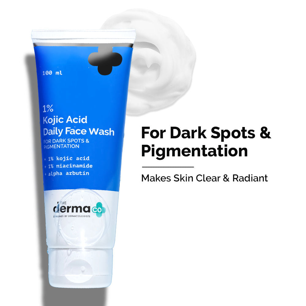 The Derma Co 1% Kojic Acid Face Wash with Niacinamide & Alpha Arbutin for Dark Spots & Pigmentation – 100ml