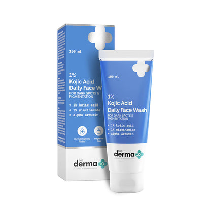 The Derma Co 1% Kojic Acid Face Wash with Niacinamide & Alpha Arbutin for Dark Spots & Pigmentation – 100ml