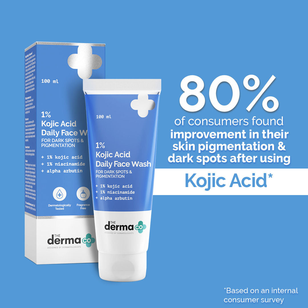 The Derma Co 1% Kojic Acid Face Wash with Niacinamide & Alpha Arbutin for Dark Spots & Pigmentation – 100ml