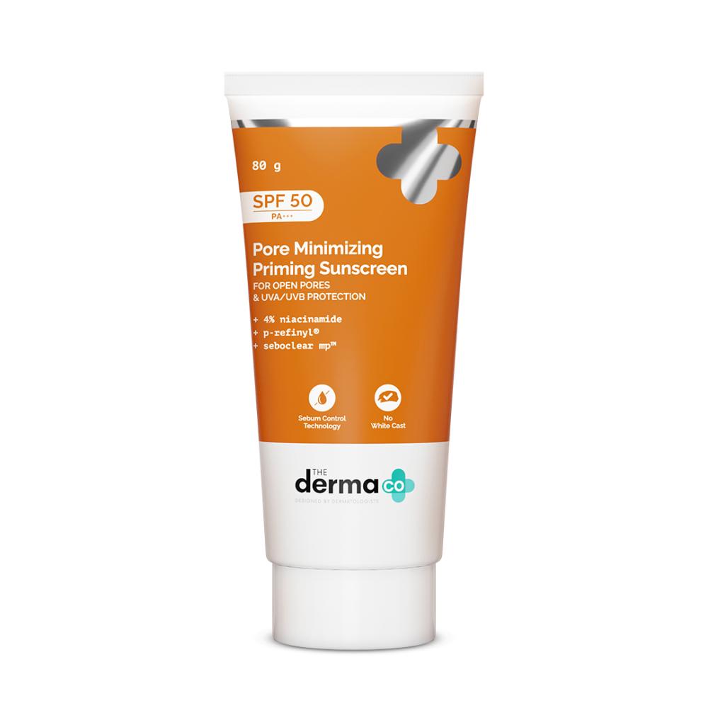 The Derma Co Pore Minimizing Priming Sunscreen SPF 50 PA+++ (80g)