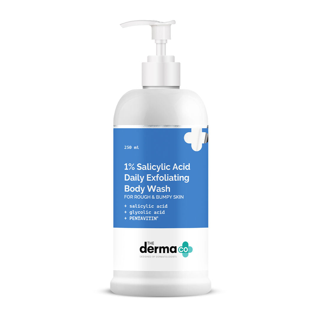 The Derma Co 1% Salicylic Body Wash (250ml) - Glycolic Acid, Body Acne & Blemishes