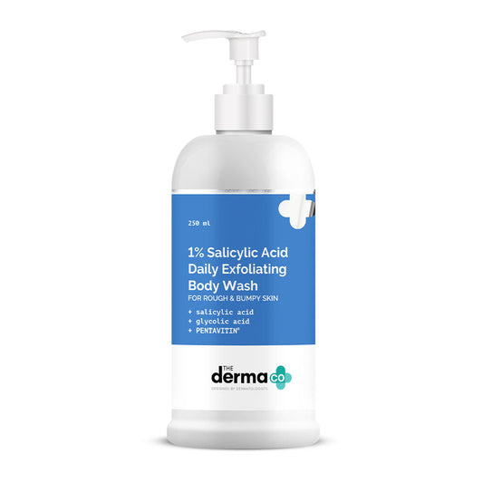 The Derma Co 1% Salicylic Body Wash (250ml) - Glycolic Acid, Body Acne & Blemishes
