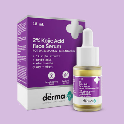 The Derma Co 2% Kojic Acid Face Serum with Alpha Arbutin & Niacinamide for Dark Spots, Pigmentation & Blemishes (10ml)