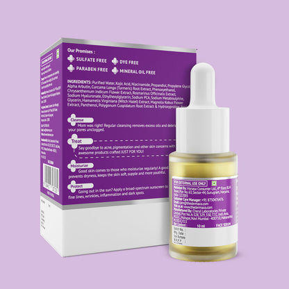 The Derma Co 2% Kojic Acid Face Serum with Alpha Arbutin & Niacinamide for Dark Spots, Pigmentation & Blemishes (10ml)