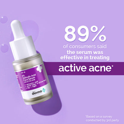 The Derma Co 2% Salicylic Acid Serum with Witch Hazel & Willow Bark for Active Acne (10ml)