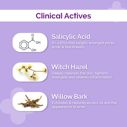 The Derma Co 2% Salicylic Acid Serum with Witch Hazel & Willow Bark for Active Acne (10ml)