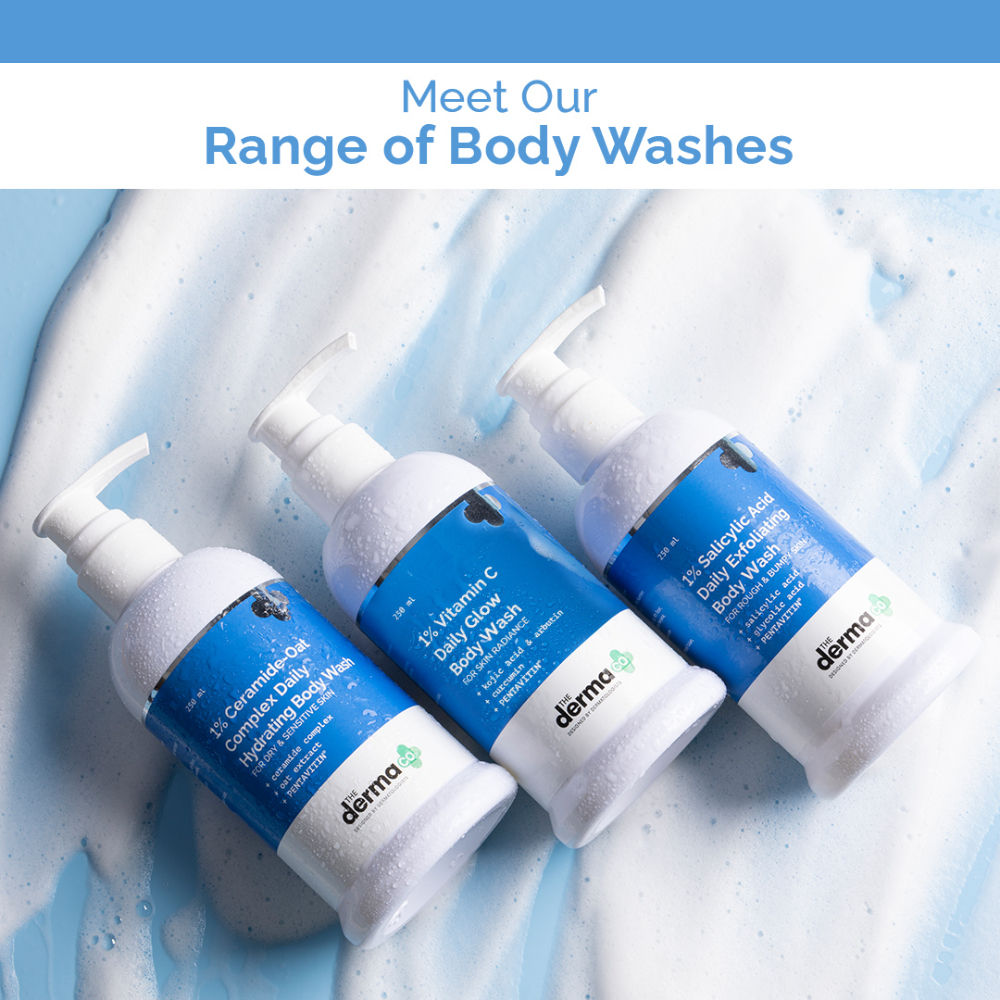 The Derma Co 1% Kojic Acid Daily Brightening Body Wash (250ml) - Even Tone & Glow