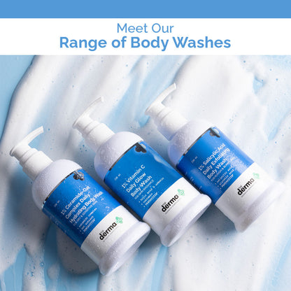 The Derma Co 1% Kojic Acid Daily Brightening Body Wash (250ml) - Even Tone & Glow