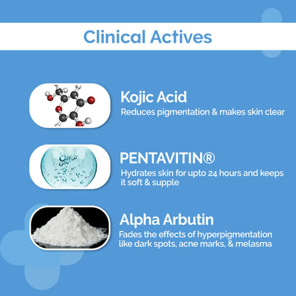 The Derma Co 1% Kojic Acid Daily Brightening Body Wash (250ml) - Even Tone & Glow