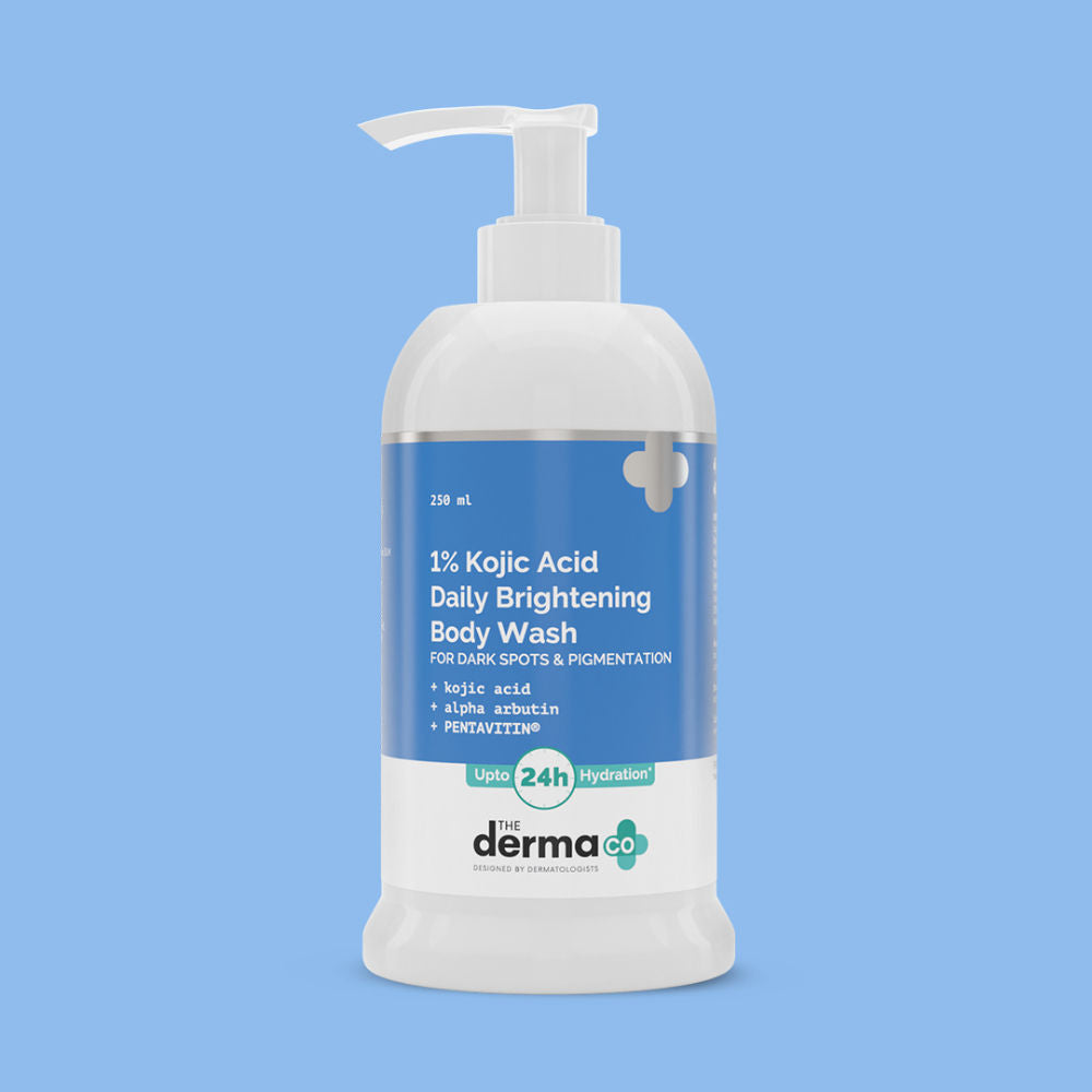 The Derma Co 1% Kojic Acid Daily Brightening Body Wash (250ml) - Even Tone & Glow