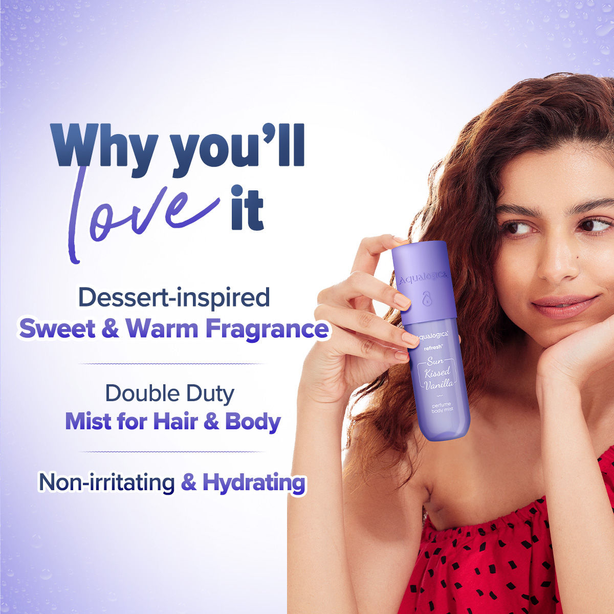 Aqualogica Refresh+ Sun Kissed Vanilla Perfume Body Mist (150ml)