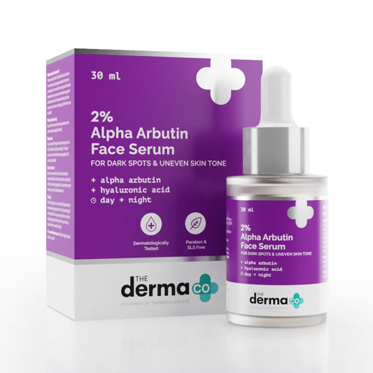 The Derma Co 2% Alpha Arbutin Serum (30ml) - Dark Spots, Pigmentation & Even Skin Tone