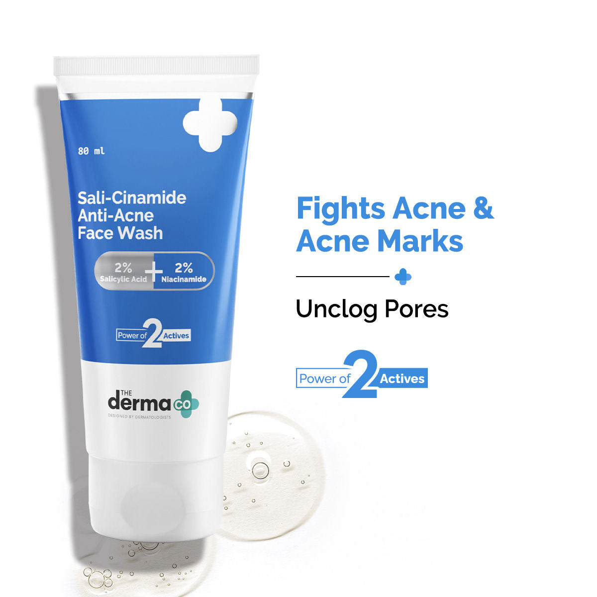 The Derma Co Sali-Cinamide Anti-Acne Face Wash with 2% Salicylic Acid & 2% Niacinamide (80ml)