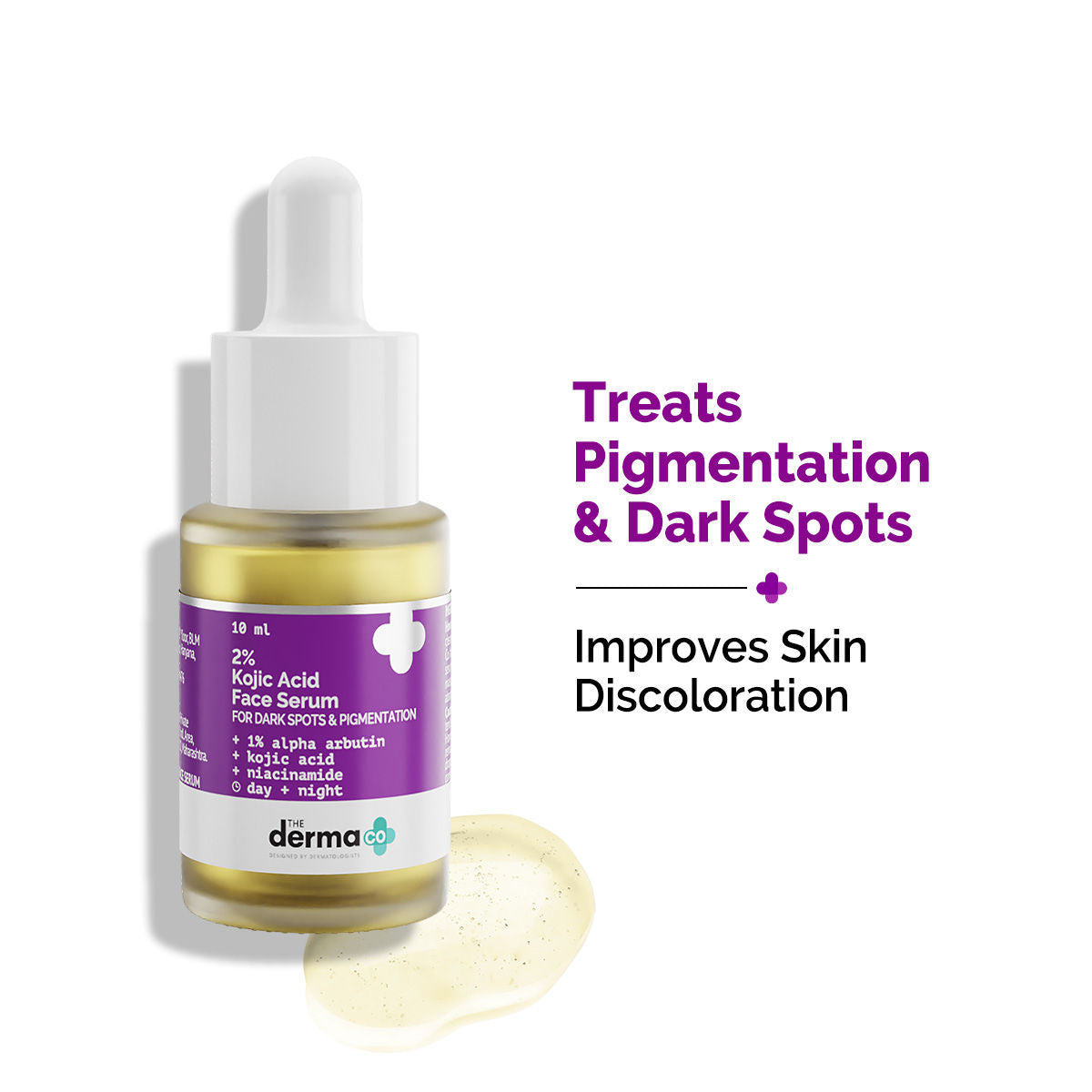 The Derma Co 2% Kojic Acid Face Serum with Alpha Arbutin & Niacinamide for Dark Spots, Pigmentation & Blemishes (10ml)