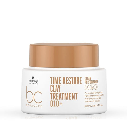Schwarzkopf Professional Bonacure Time Restore Clay Treatment Mask With Q10+ - For Mature Hair (200ml)