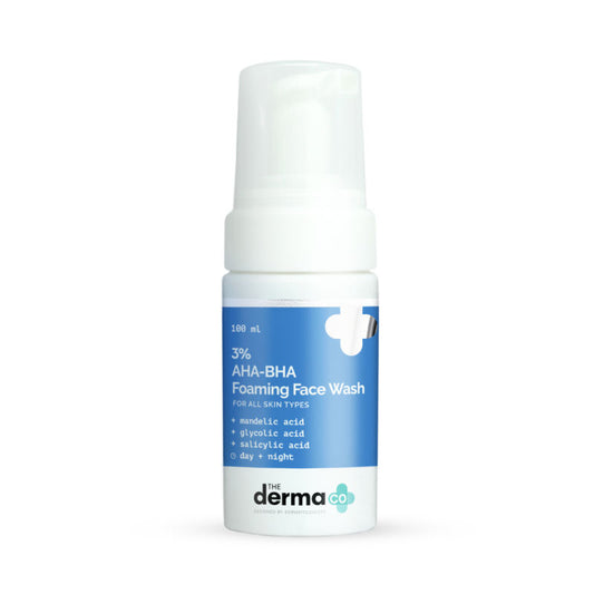 The Derma Co 3% AHA-BHA Foaming Face Wash (100ml) - Acne Control, Exfoliation & Clear Skin