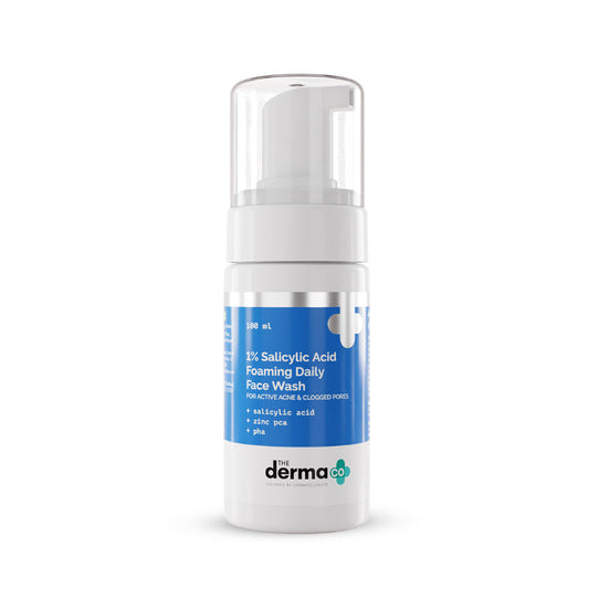 The Derma Co 1% Salicylic Acid Foaming Daily Face Wash (100ml) - Acne, Oil Control & Pore Cleansing