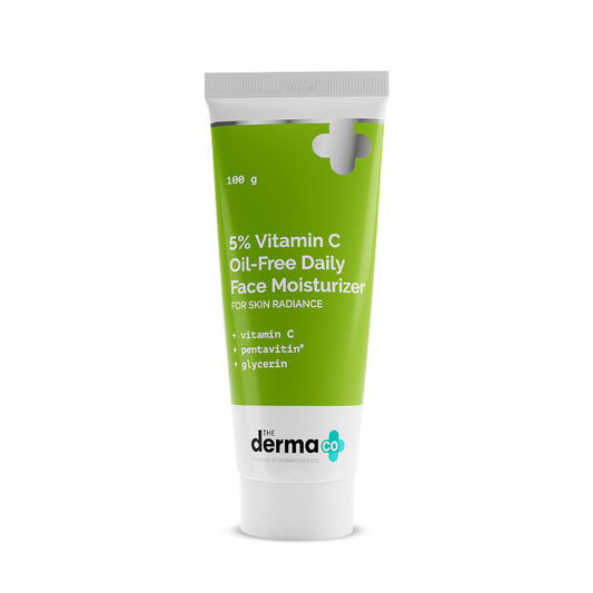 The Derma Co 5% Vitamin C Oil-Free Daily Face Moisturizer (100g) - Brightening & Non-Greasy