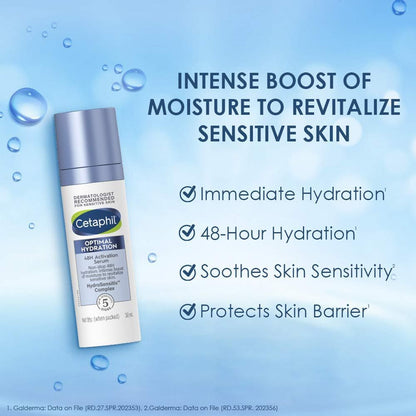 Cetaphil Optimal Hydration 48H Activation Serum with Hyaluronic Acid & Vitamin E (30ml)