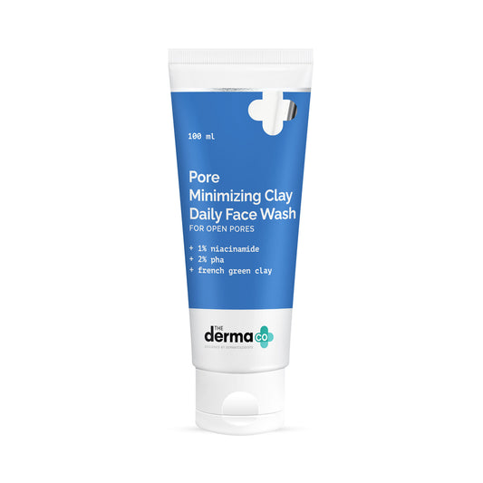 The Derma Co Pore Minimizing Face Wash (100ml) - Clay, 1% Niacinamide & 2% PHA for Open Pores