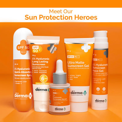 The Derma Co 1% Hyaluronic Quick-Absorbing Sunscreen Spray (100ml) - Hydrating & Invisible